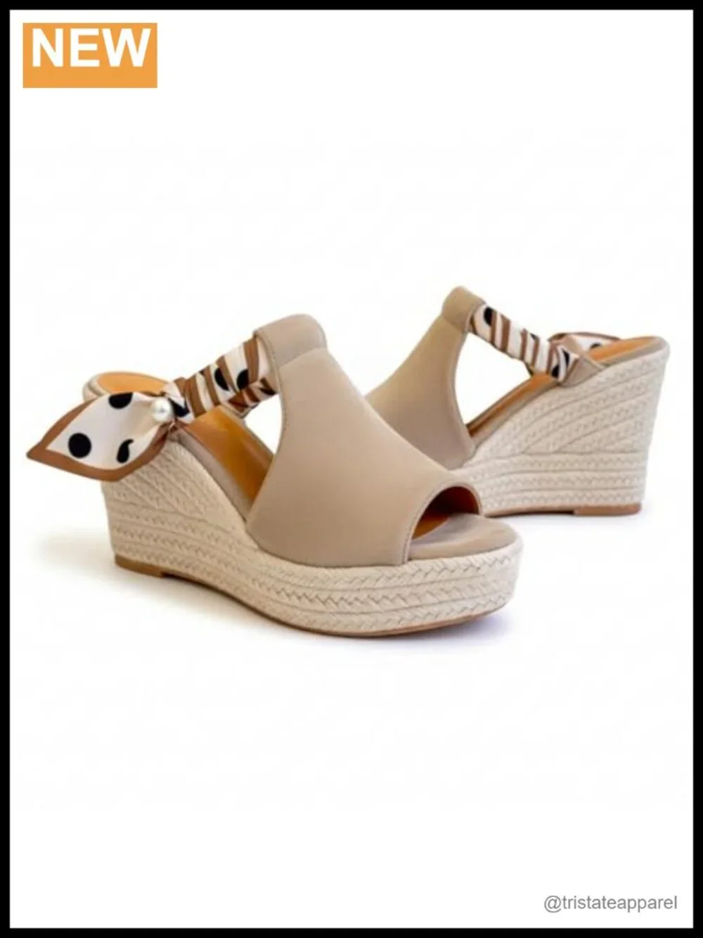 Womens Wedge Sandals 3.9in Jute Espadrille Slides Vegan Leather Comfort